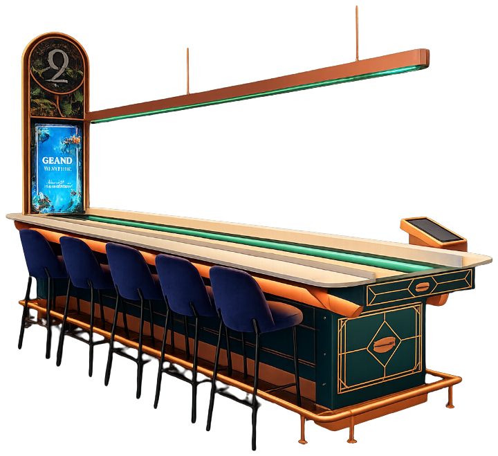 Custom-branded shuffleboard as a venue centrepiece